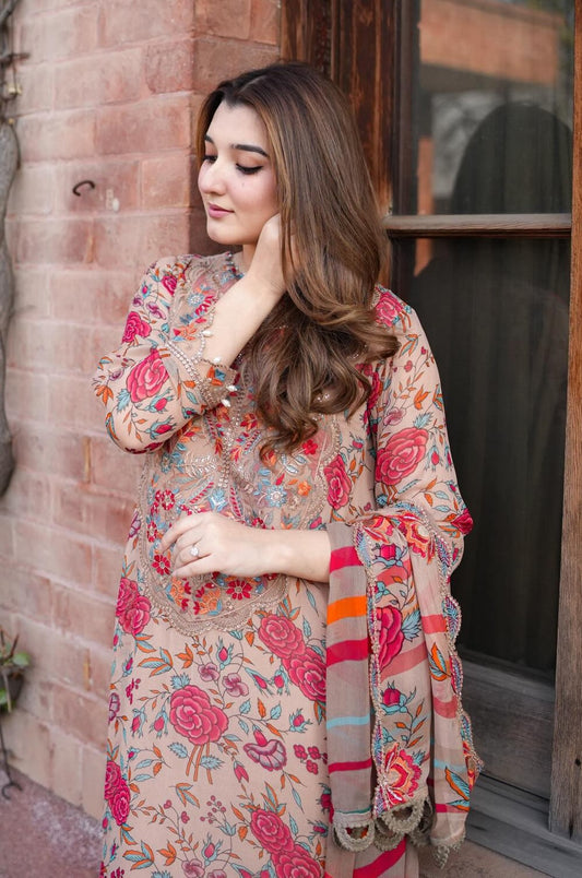 Aneelas - Luxury Lawn Embroidered 3 Piece Unstitched - ACL-EID-08