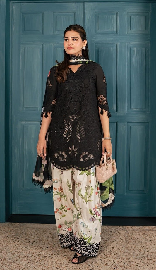 Saira Rizwan Chickenkari Luxury Embroidered Lawn Unstitched 3Pc Suit