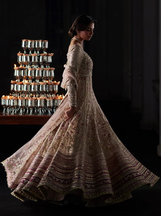 Saad Bin Shahzad Luxury Net Embroidered 3Pc Unstitched Suit Rina