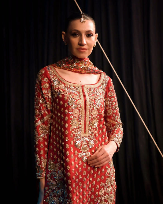 Souchaj Luxury Raw Silk Embroidered Unstitched 3PC Suit - PA 0020