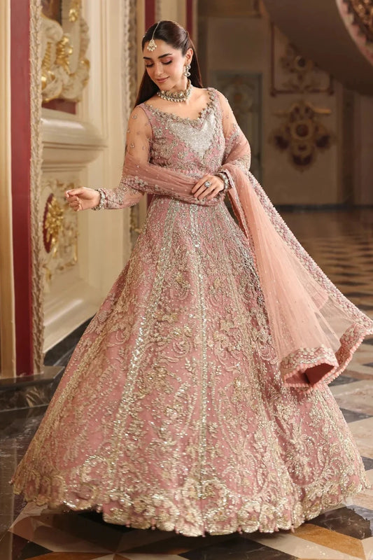 Elaf - Luxury Net Embroidered 3 Piece Unstitched - ESH-02 - GLAMOROUS