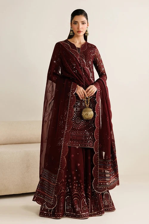 Jazmin Luxury Embroidered Chiffon 3Pc Unstitched Suit UC - 3126