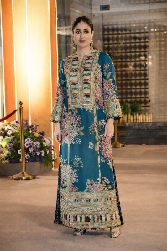 Sabyasachi Luxury Lawn Embroidered Suit Unstitched 3 Pc D-1