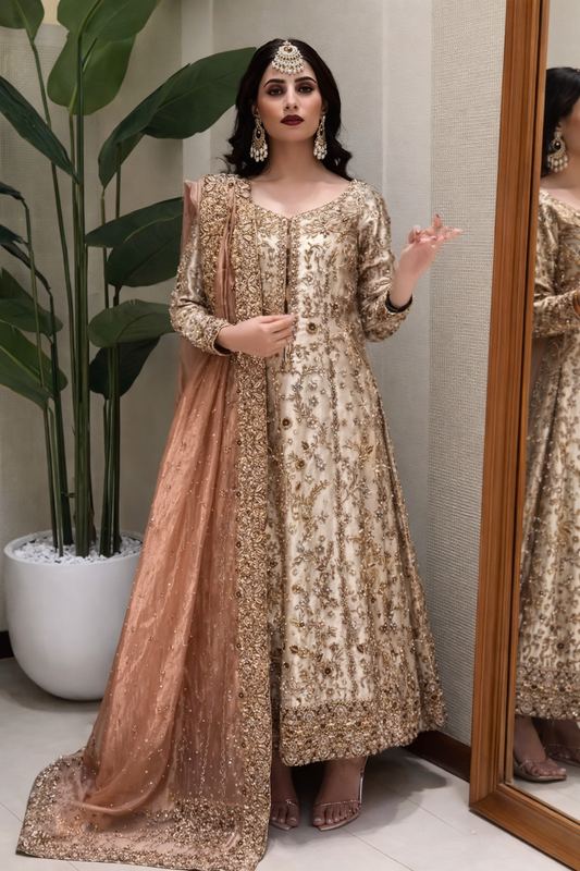Haris Shakeel Pure Raw Silk Hand Embellished & Embroidered Suit DILRUBA