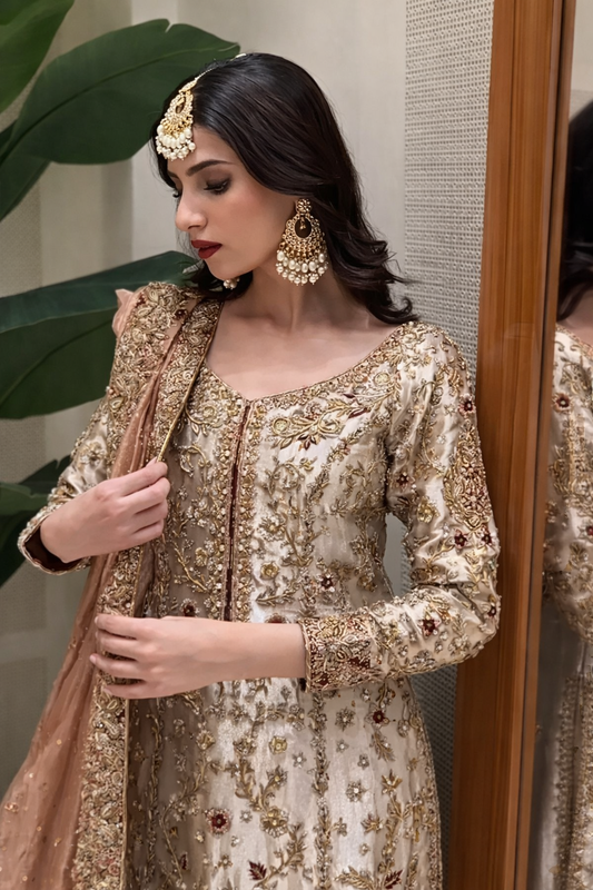 Haris Shakeel Pure Raw Silk Hand Embellished & Embroidered Suit DILRUBA