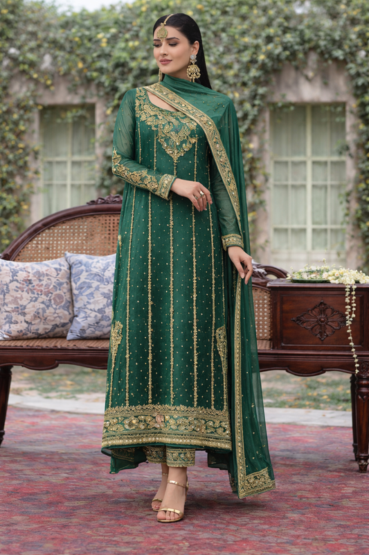 Aisha Imran Luxury Raw Silk Unstitched Hand Work Collection Zinc Attire
