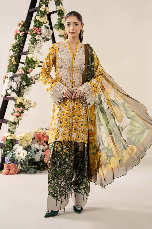 Maria.B Luxury Lawn Embroidered 3 Piece Unstitched - MPT-2606-A