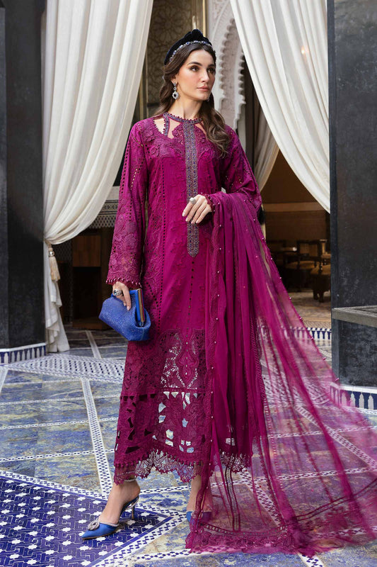 Maria.B Luxury Lawn Embroidered 3 Piece Unstitched Suit D-2502-B
