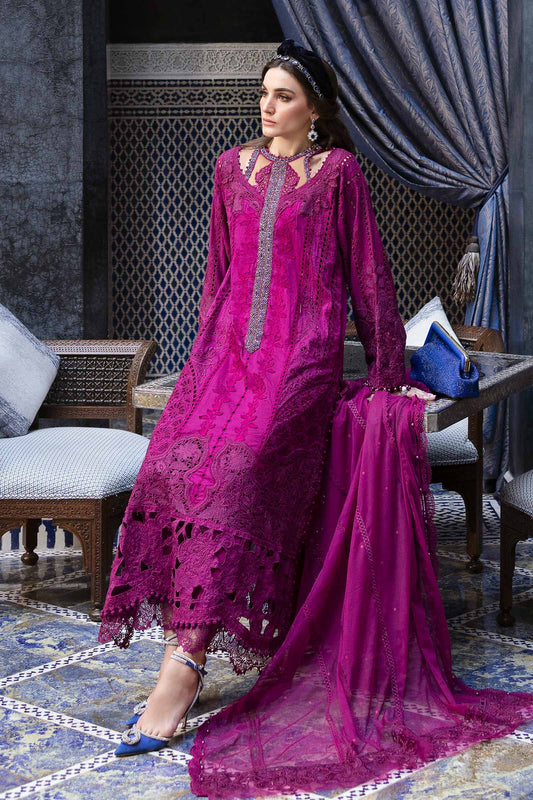 Maria.B Luxury Lawn Embroidered 3 Piece Unstitched Suit D-2502-B