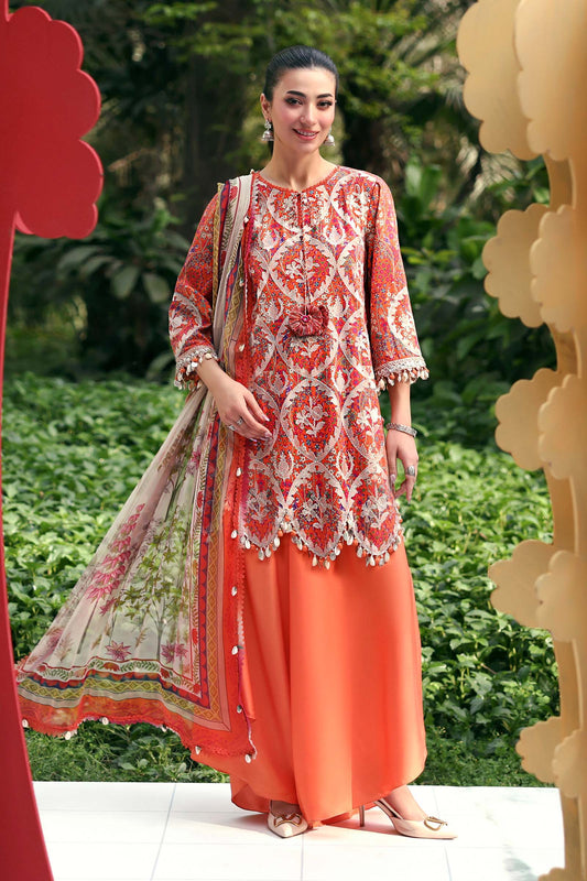 Maria B Luxury Embroidered Lawn 3Pc Unstitched Suit MPT - 3003 - A