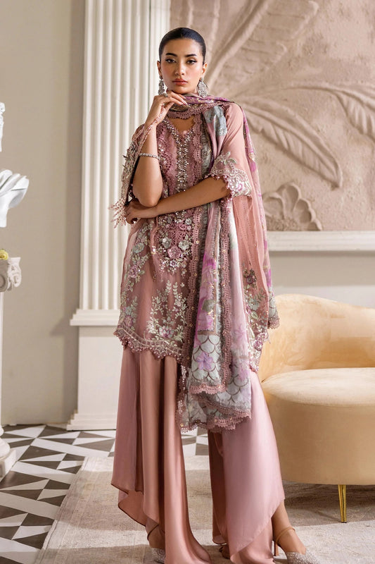 Maria.B Luxury Pure Chiffon Embroidered Unstitched 3 Piece - MPC-25-105