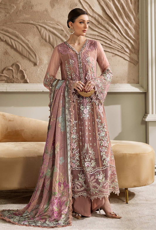 Maria.B Luxury Pure Chiffon Embroidered Unstitched 3 Piece - MPC-25-105