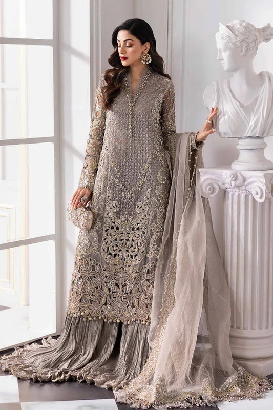 Maria.B Organza Embroidered Unstitched 3 Piece Suit BD-3006
