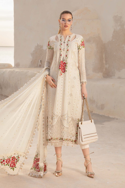 Maria.B Embroidered Luxury Lawn Unstitched 3Pc Suit D-2412-A