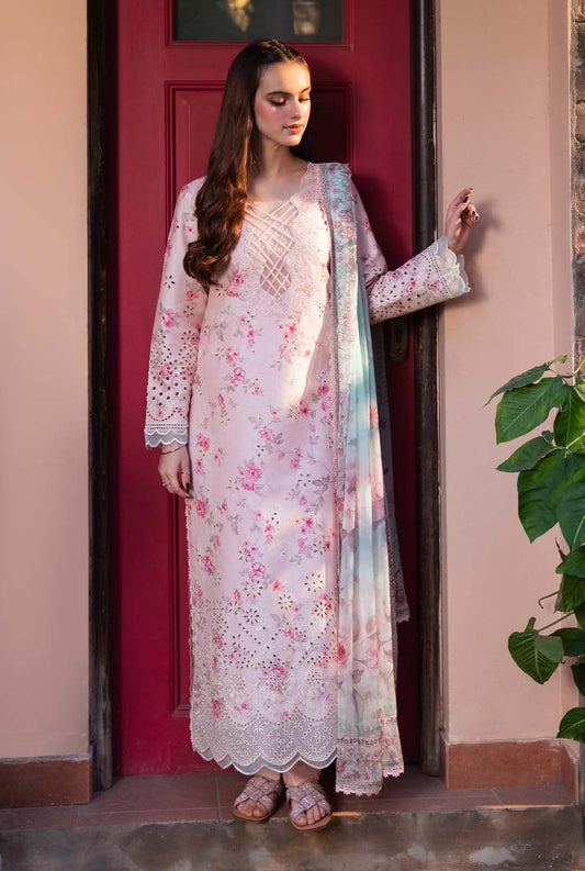 Neeshay - Luxury Lawn Embroidered 3 Piece Unstitched - Peche