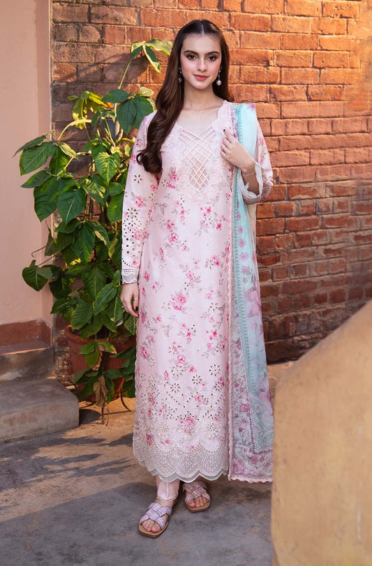 Neeshay - Luxury Lawn Embroidered 3 Piece Unstitched - Peche