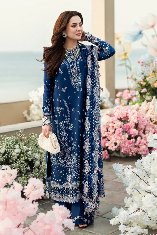 Qalamkar Sahil Kinare Luxury Lawn Embroidered 3 Piece Unstitched FK-05 AURORA