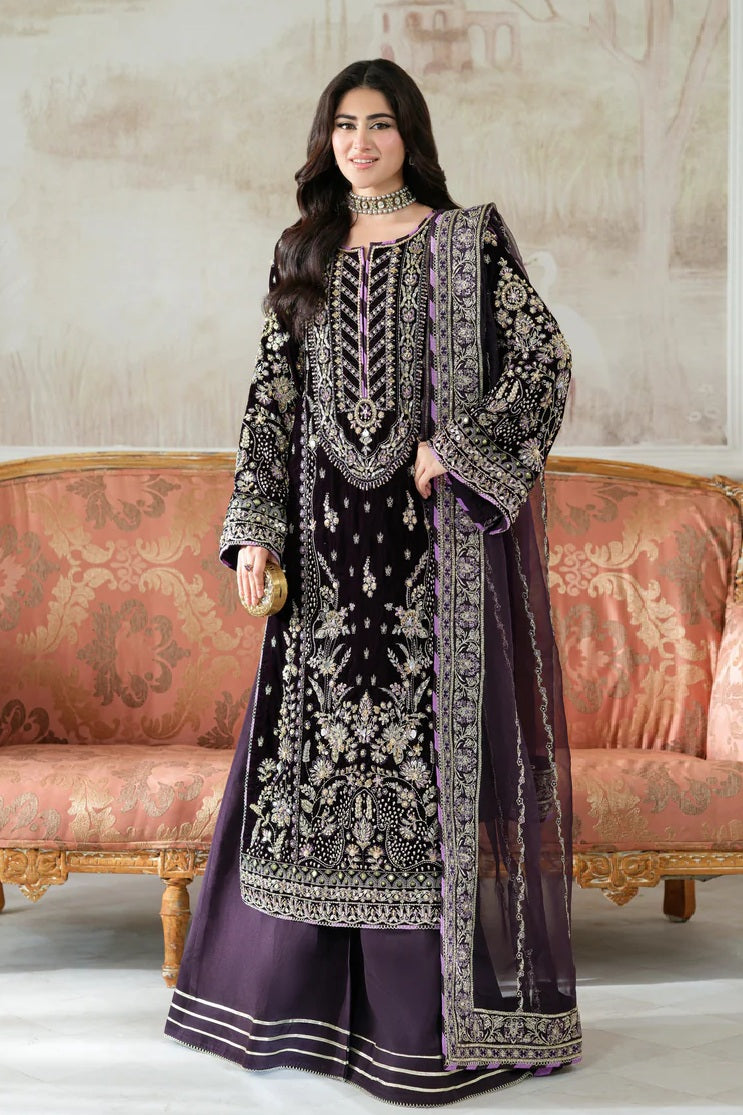 Aneelas Luxury Velvet Embroidered Unstitched 3 Piece - VT-01  Pehnawa