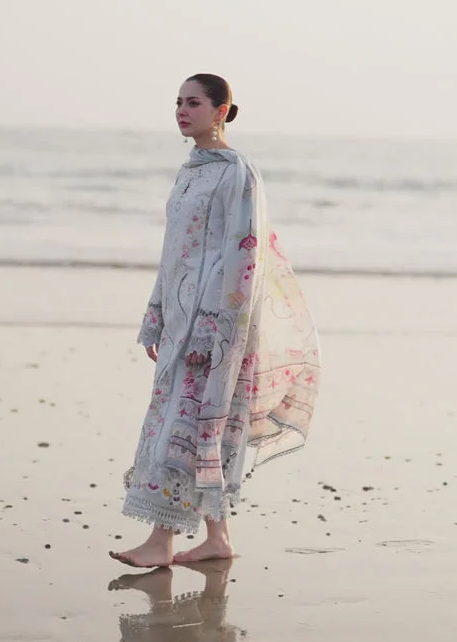 Qalamkar Luxury Lawn Embroidered 3 Piece Unstitched FK-02 Isabella