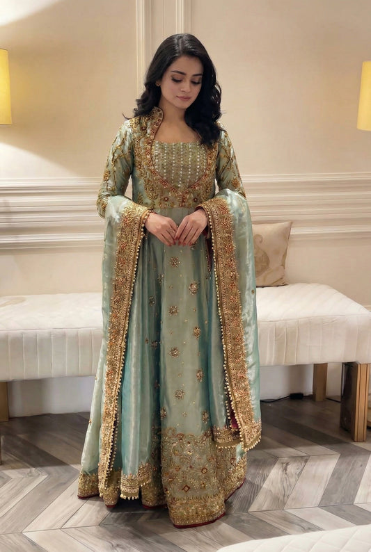 Haris Shakeel Luxury Myssory Embroidered 3 Piece Unstitched UROOJ HS-70