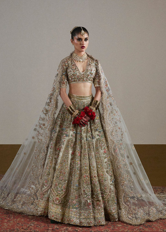 Hussain Rehar Luxury Net Embroidered 3 Pc Unstitched Suit-Sawara