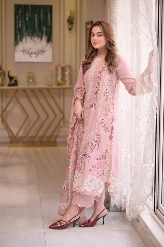 Aneelas Lawn Unstitched Embroidered Collection with Khaddi net Dupatta 10-B
