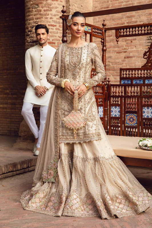 Maria B MC-1008 Ishtar Luxury Organza Embroidered 3Pc Unstitched Suit PA-270