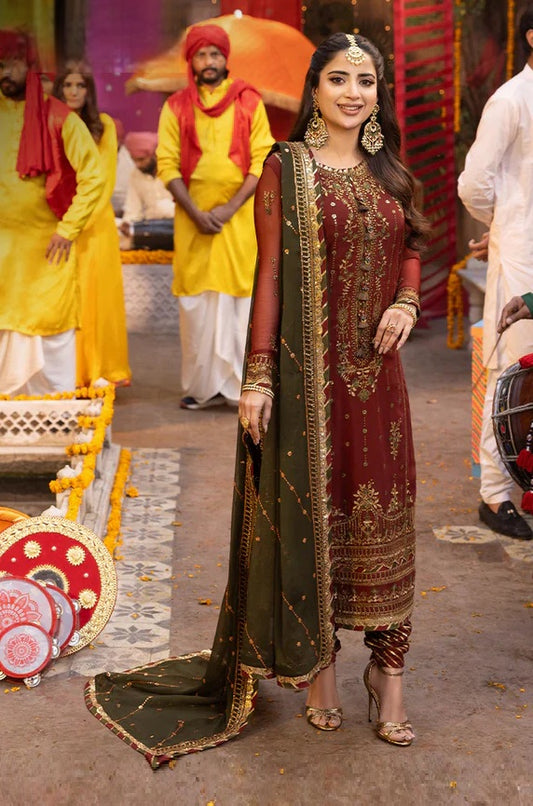 Asim Jofa - Luxury Chiffon Embroidered 3 Piece Unstitched - AJCD-22