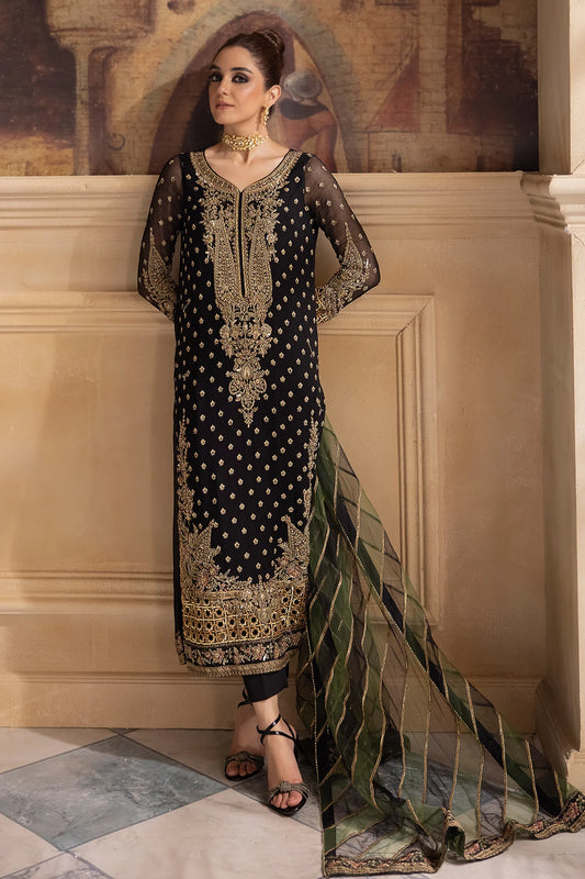 Charizma Unstitched Premium Luxury Handwork Chiffon with Premium Embroidered Dupatta DJW4-06