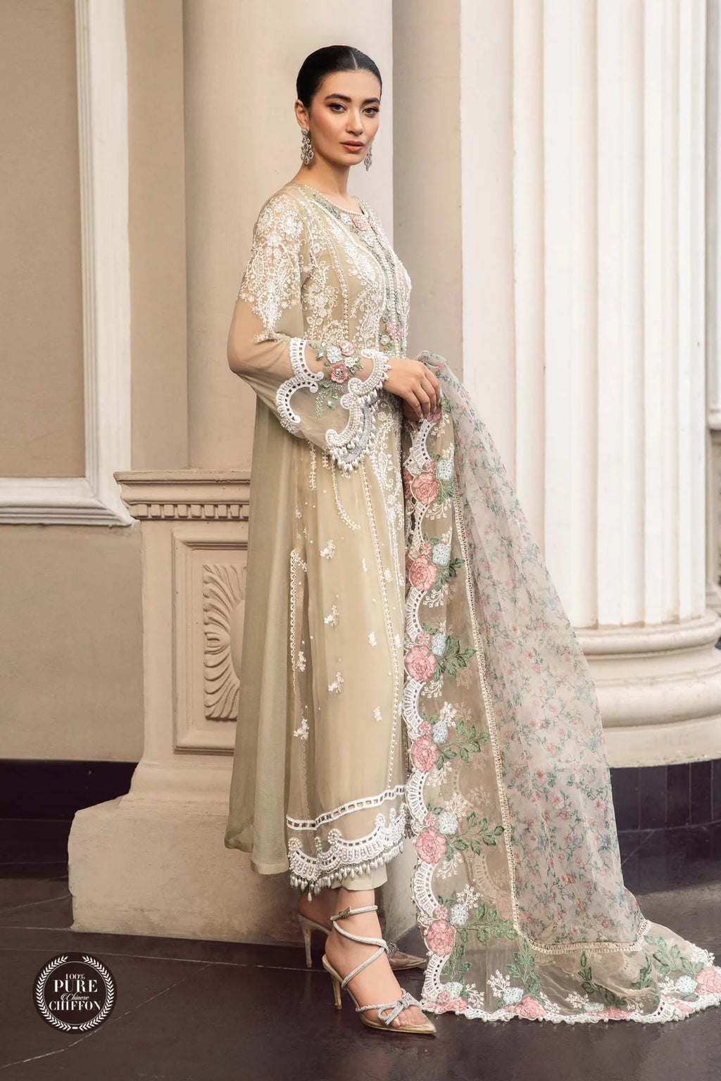 Maria.B Embroidered Pure Chiffon Suits Unstitched 3 Piece MB23SC D1 ...