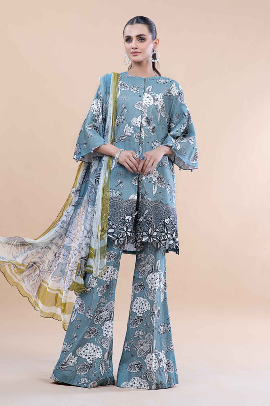 Maria.B MPT-1908-B Luxury Embroidered Lawn Unstitched 3Pc Suit PA-184