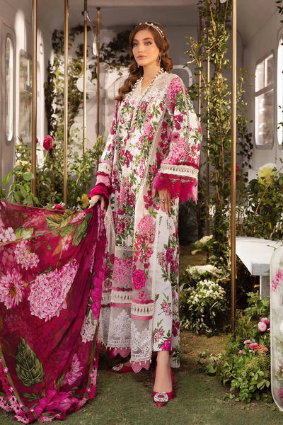 Maria.B Luxury Embroidered Lawn With Pure Chiffon Duppta Unstitched D- –  Zainabjees