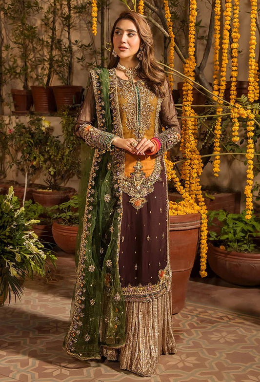 Khudabaksh Luxury Chiffon Dress Embroidered 3 Piece Unstitched - P-265