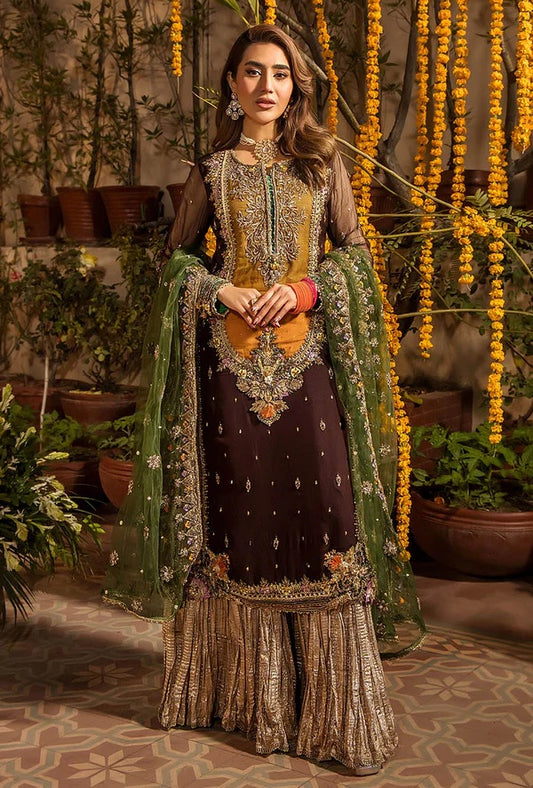 Khudabaksh Luxury Chiffon Dress Embroidered 3 Piece Unstitched - P-265