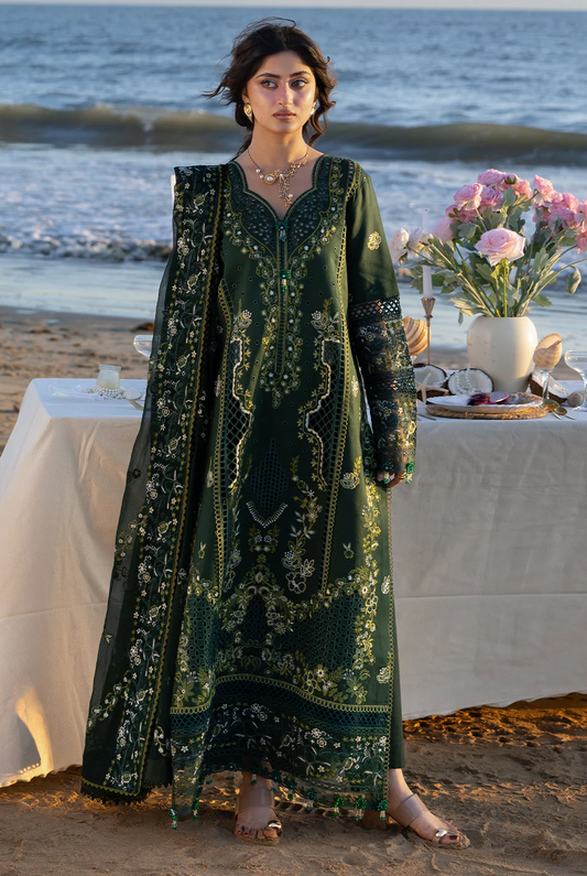 Mahnur Unstitched Embroidered Lawn 3 Piece Suit S-03 Sirene