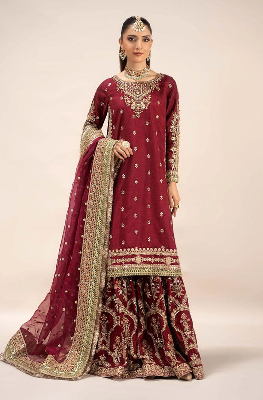Maria.B - Virasat - Luxury Raw Silk Embroidered 3 Piece Unstitched
