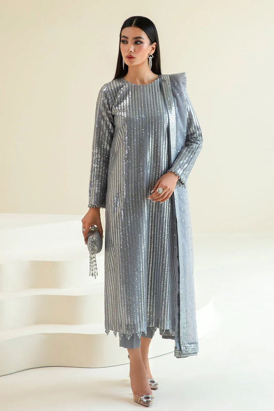 Baroque Exclusive Formal Embroidered Sequence Chiffon Unstitched 3Pc UF-3830