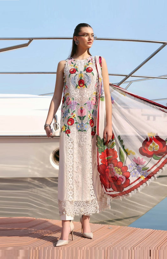 Maria B Luxury Embroidered Lawn Unstitched 3PC Suit 10A