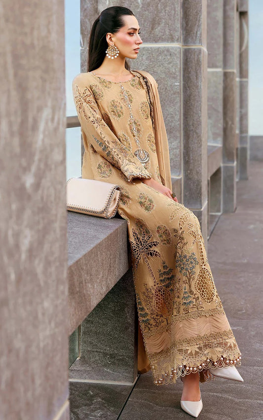 Maria.B Luxury Embroidered Jacquard Lawn Unstitched 3Pc Suit D-2605-A