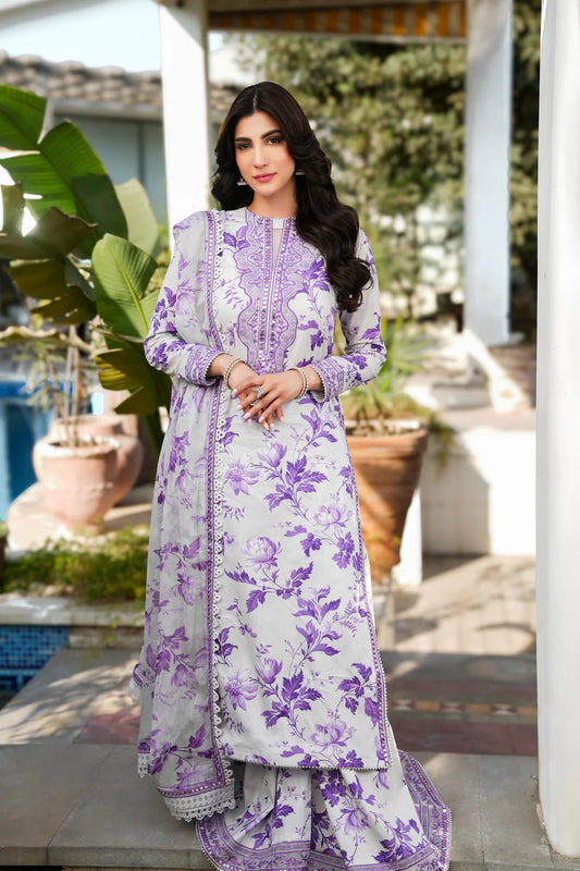 Aneela's Collection Luxury Pure Lawn Embroidered 3 Piece Unstitched Lawn