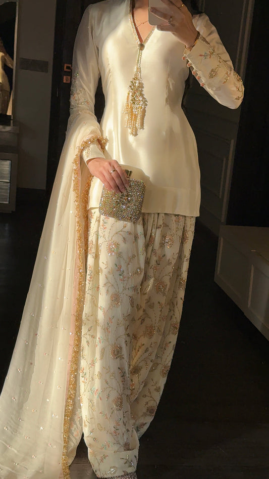Zainab Shamsi Studio Luxury Raw Silk Embroidered 3Pc Unstitched The Ayla Set PA-126