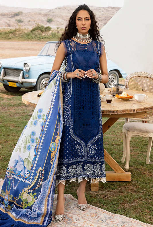 Bin Ilyas Luxury Lawn Embroidered 3 Piece Unstitched 713-B