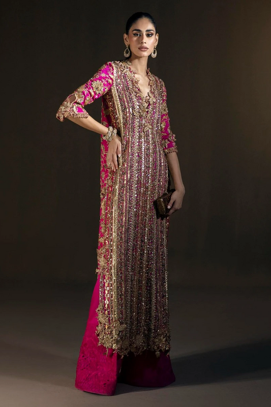 Sana Safinaz Wedding Couture Luxury Hand Made Raw Silk Collection B-389