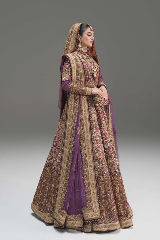 Fahad Hussain Wedding Festive Luxury Net Embroidered Hand Made Collection MIRABAIL-02