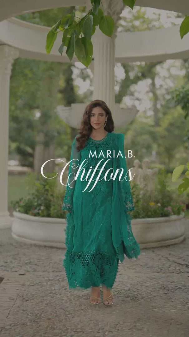 Maria.B Unstitched Chiffon Embroidered Suit | MPC-24-105