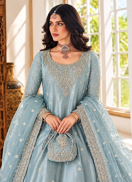 Pehnawa Luxury Sheesha Silk Embroidered 3Pc Unstitched Suit PA-305
