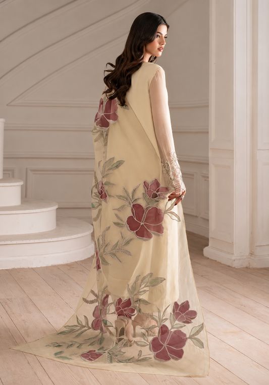 Iznik UE-413 Luxury Chiffon Embroidered 3Pc Unstitched Suit PA-269