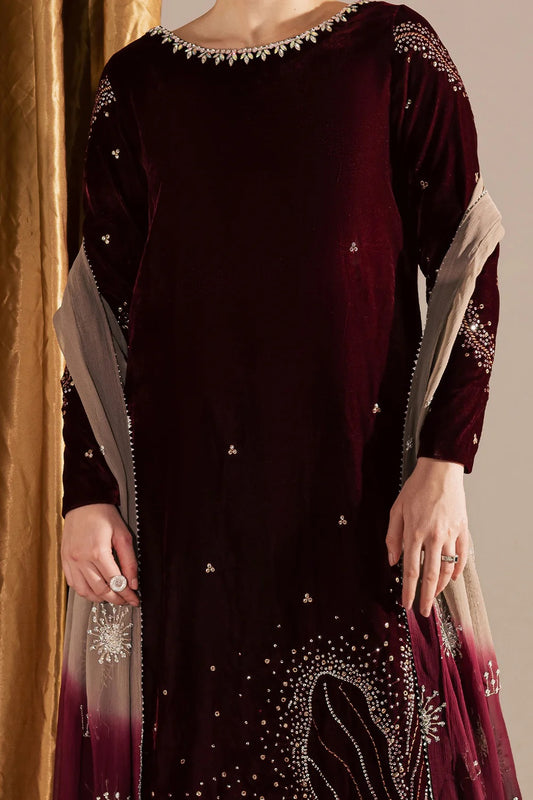 Vanya KV-57 - Luxury Velvet Embroidered 3 Piece Unstitched