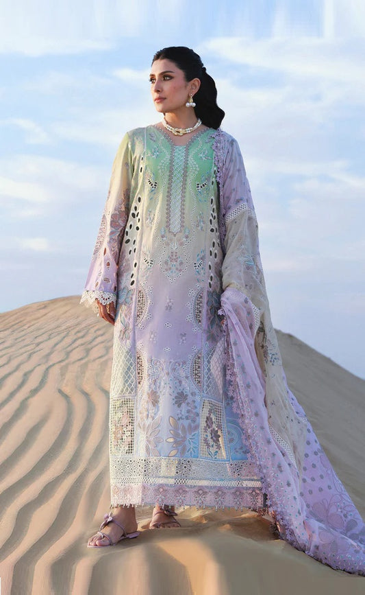Nureh Luxury Embroidered Lawn Unstitched 3PC Suit Emelfie NE-228