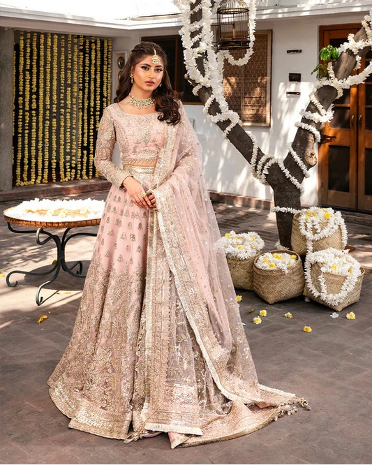 Faiza Saqlain Luxury Net Embroidered 3Pc Unstitched Suit-Naiza